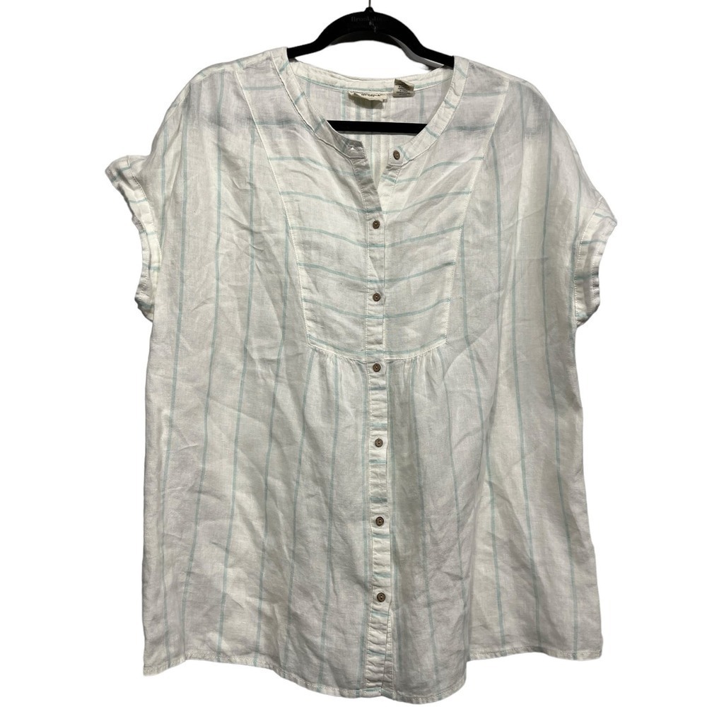 Women’s Christian Siriano 100% Linen Blouse / Size-Large